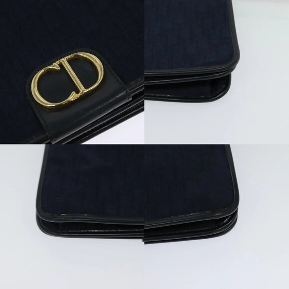 Christian Dior Trotter Canvas Shoulder Bag Navy Gold Auth ep8528 - Picture 15 of 15